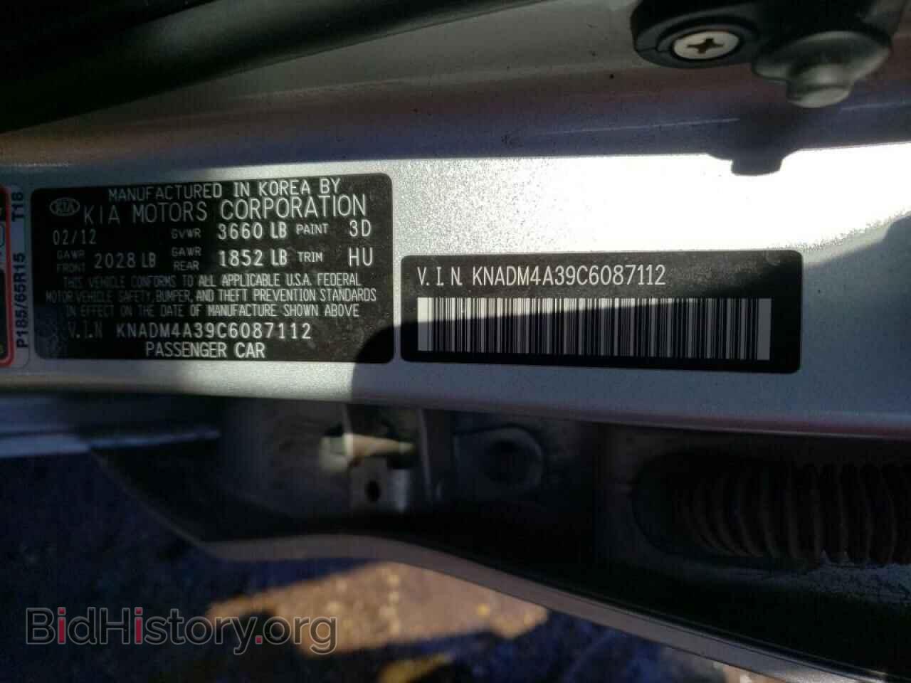 2012 KIA RIO - VIN: KNADM4A39C6087112 - Фото 10