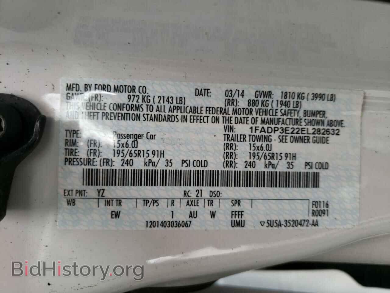 2014 FORD FOCUS - VIN: 1FADP3E22EL282632 - Фото 10