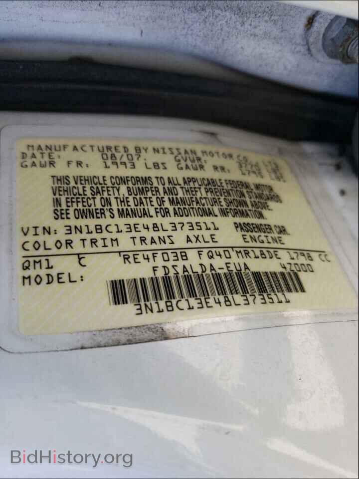 2008 NISSAN VERSA - VIN: 3N1BC13E48L373511 - Фото 10