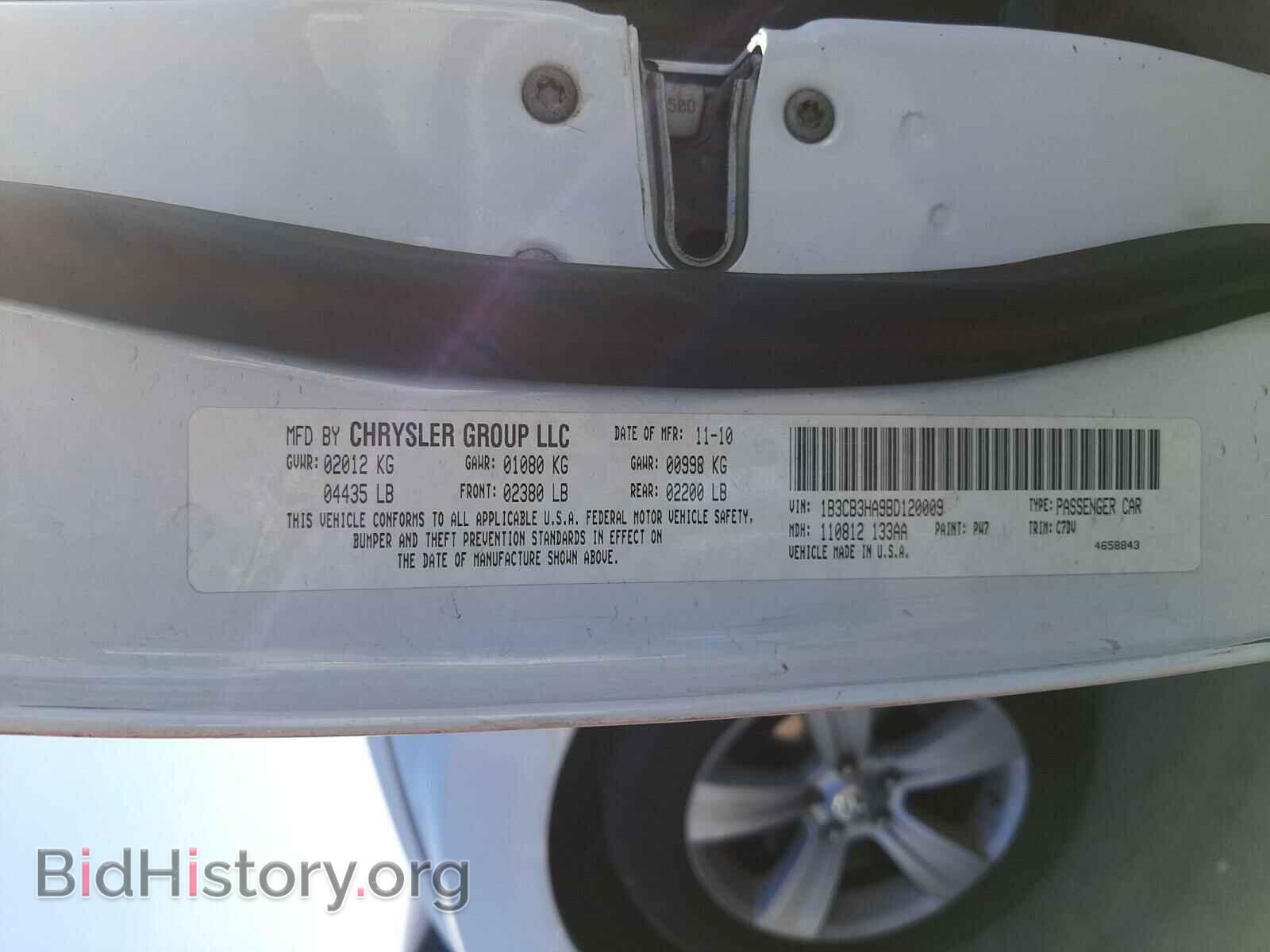 2011 DODGE CALIBER - VIN: 1B3CB3HA9BD120009 - Фото 10