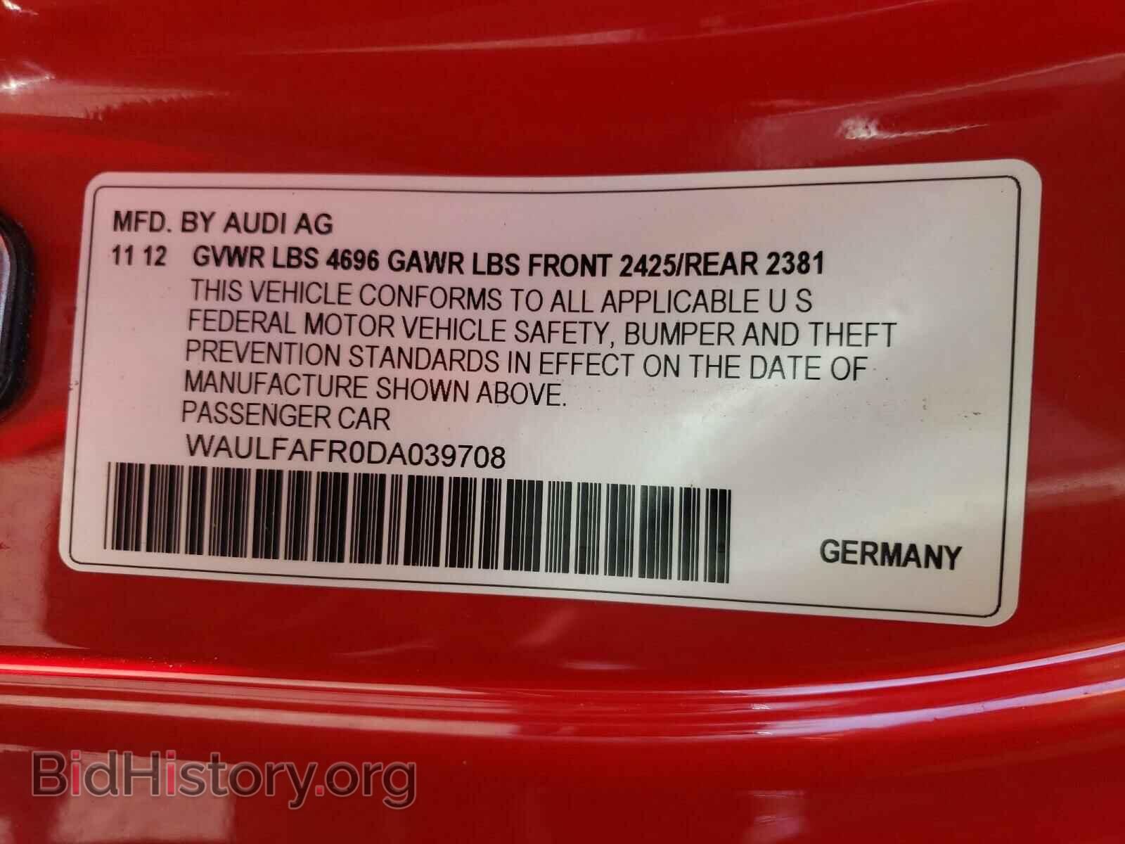 2013 AUDI A5 - VIN: WAULFAFR0DA039708 - Photo 10