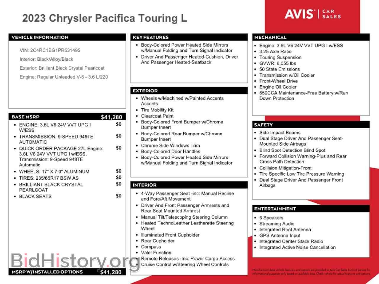 2023 CHRYSLER PACIFICA - VIN: 2C4RC1BG1PR531495 - Фото 13