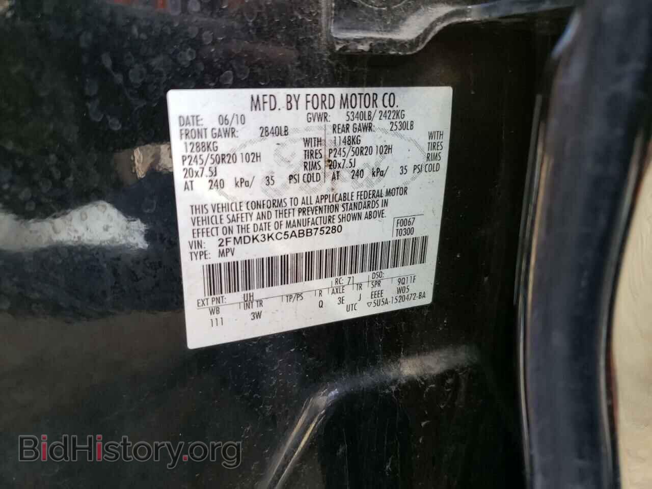 2010 FORD EDGE - VIN: 2FMDK3KC5ABB75280 - Фото 13