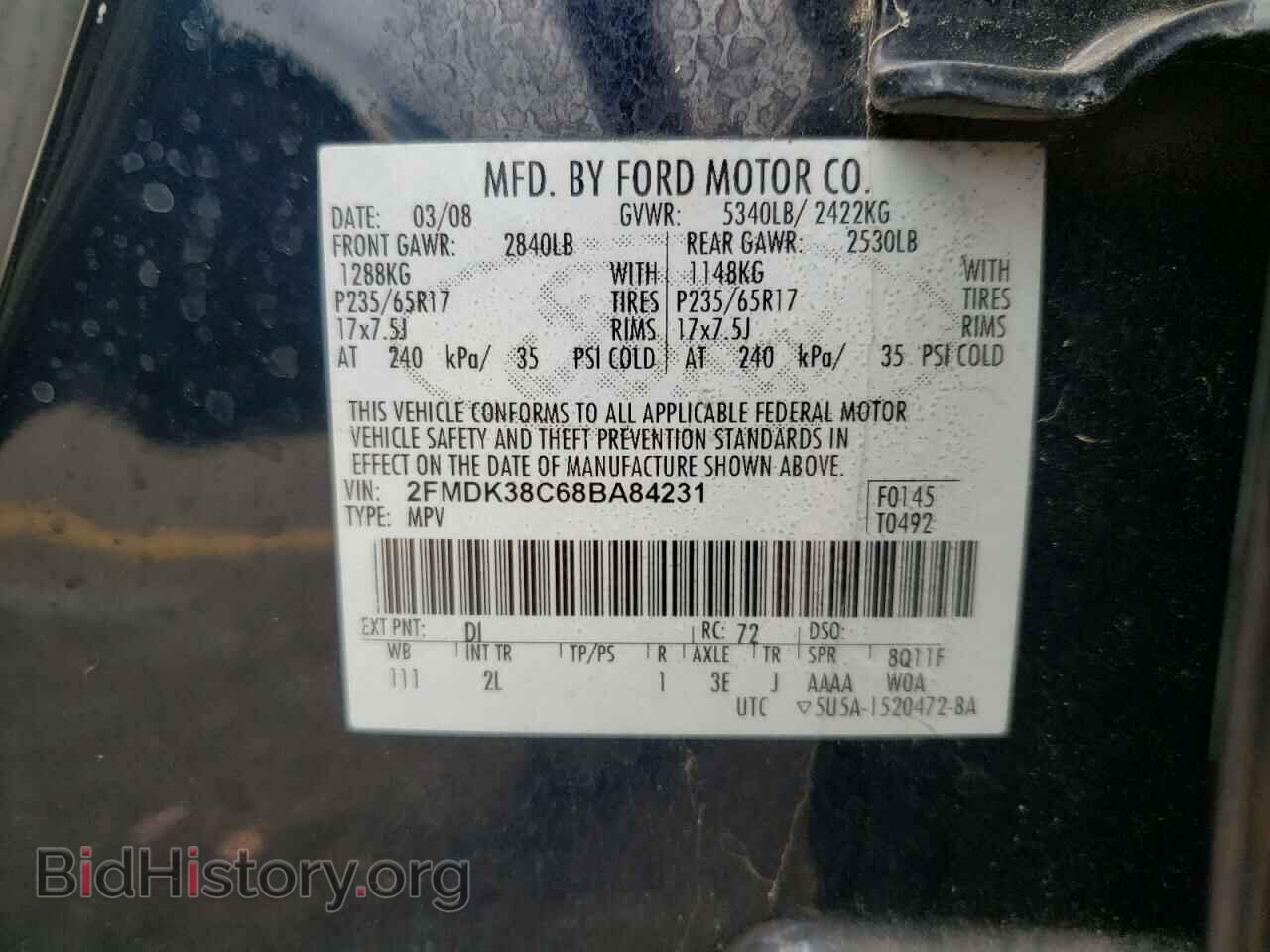 2008 FORD EDGE - VIN: 2FMDK38C68BA84231 - Photo 10