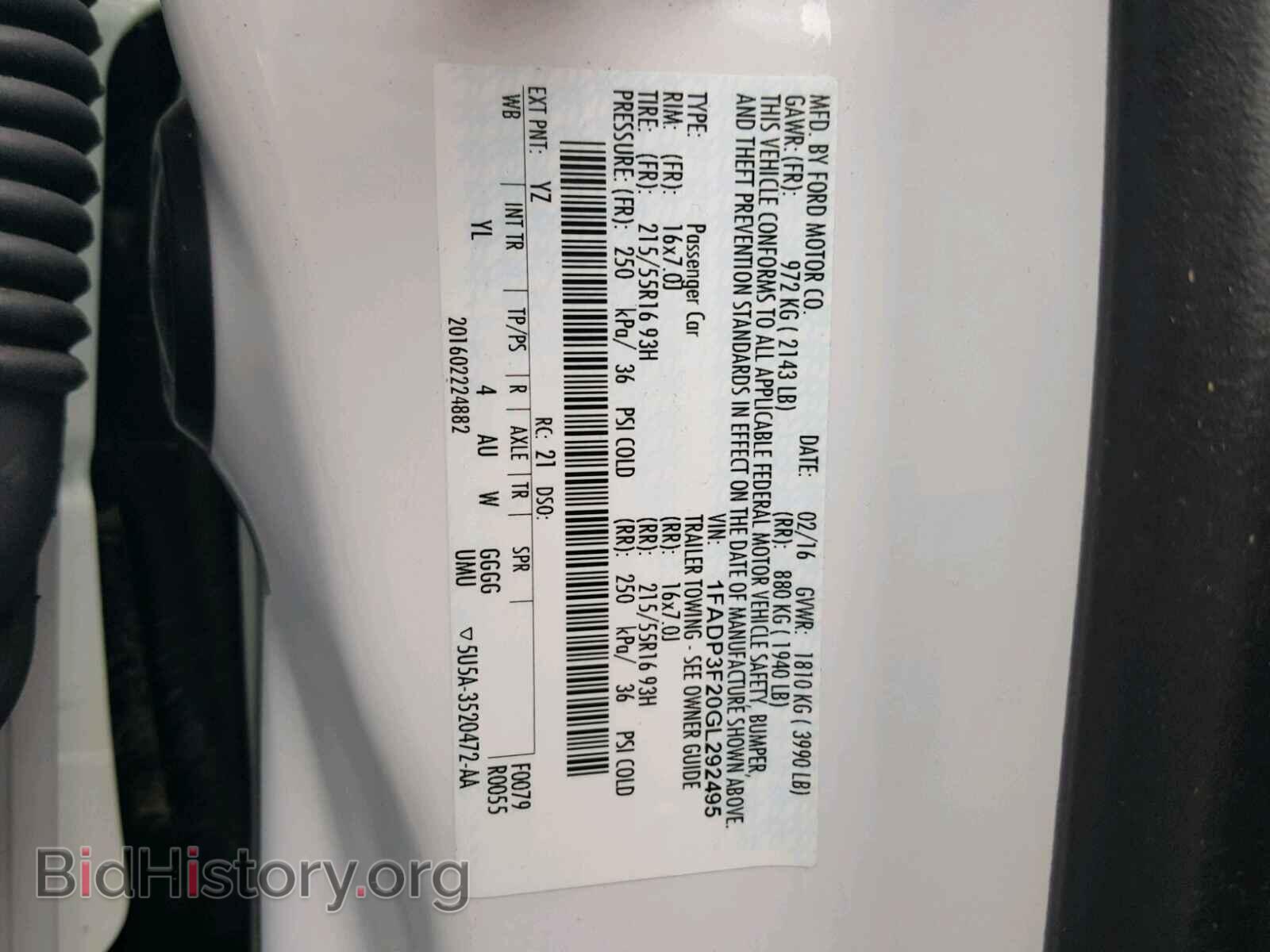 2016 FORD FOCUS - VIN: 1FADP3F20GL292495 - Фото 10