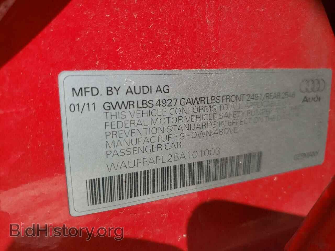 2011 AUDI A4 - VIN: WAUFFAFL2BA101003 - Фото 10