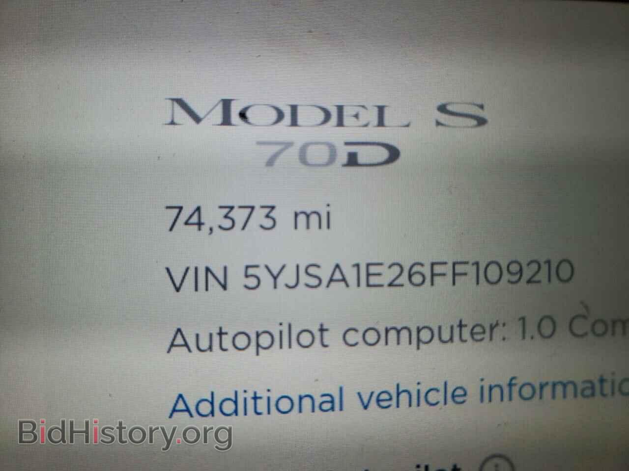 2015 TESLA MODEL S - VIN: 5YJSA1E26FF109210 - Photo 8
