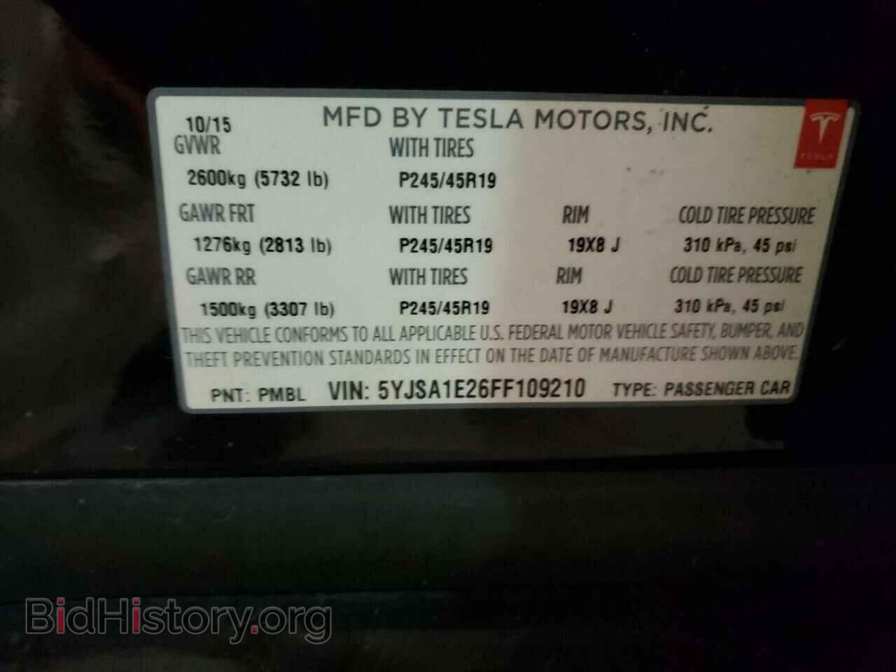 2015 TESLA MODEL S - VIN: 5YJSA1E26FF109210 - Photo 10