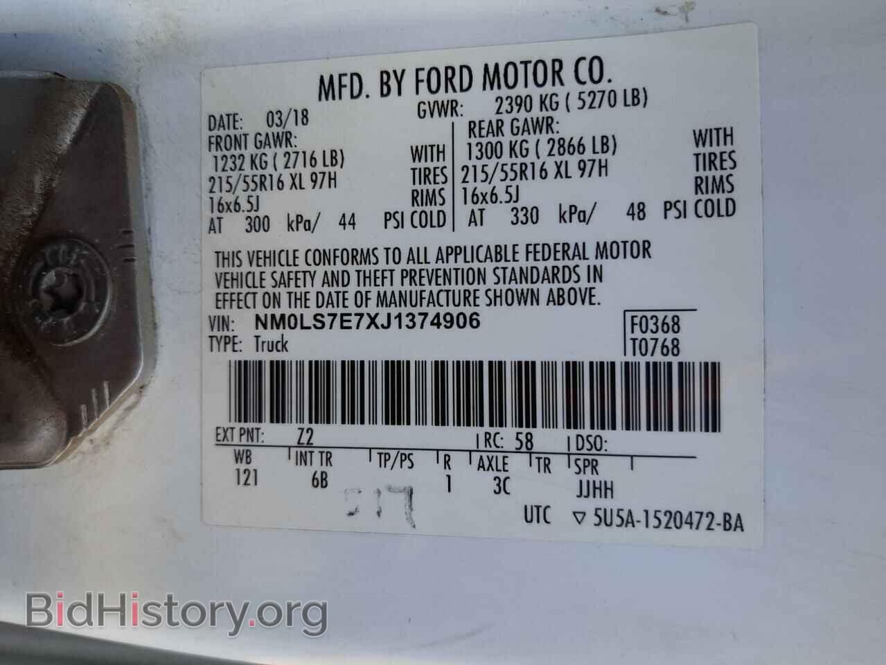 2018 FORD TRANSIT - VIN: NM0LS7E7XJ1374906 - Фото 13