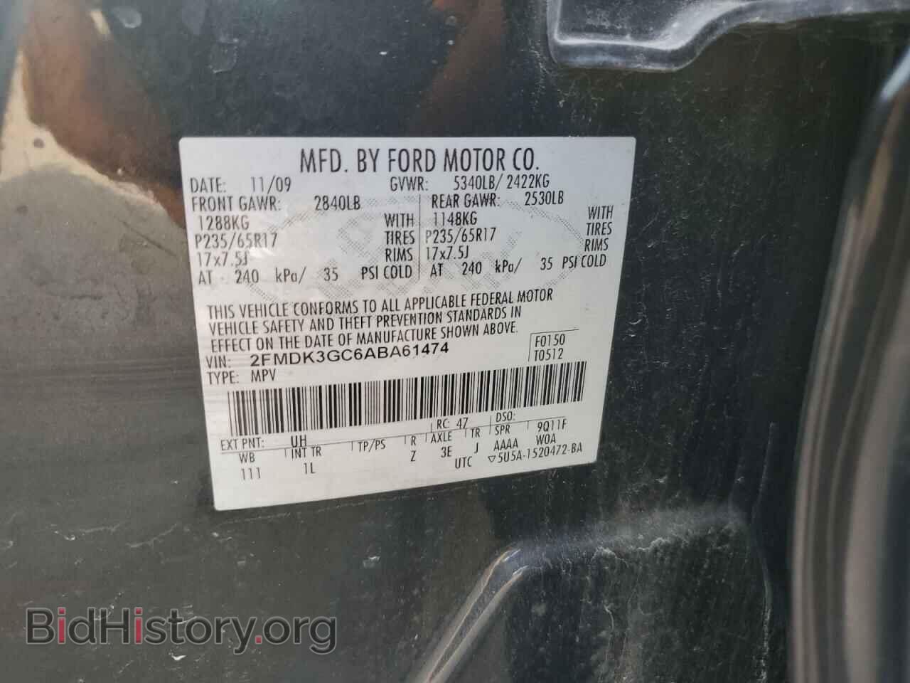 2010 FORD EDGE - VIN: 2FMDK3GC6ABA61474 - Фото 13