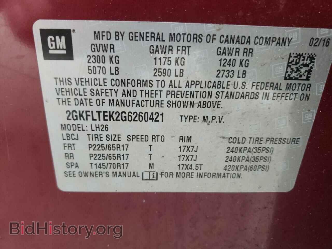 2016 GMC TERRAIN - VIN: 2GKFLTEK2G6260421 - Фото 10