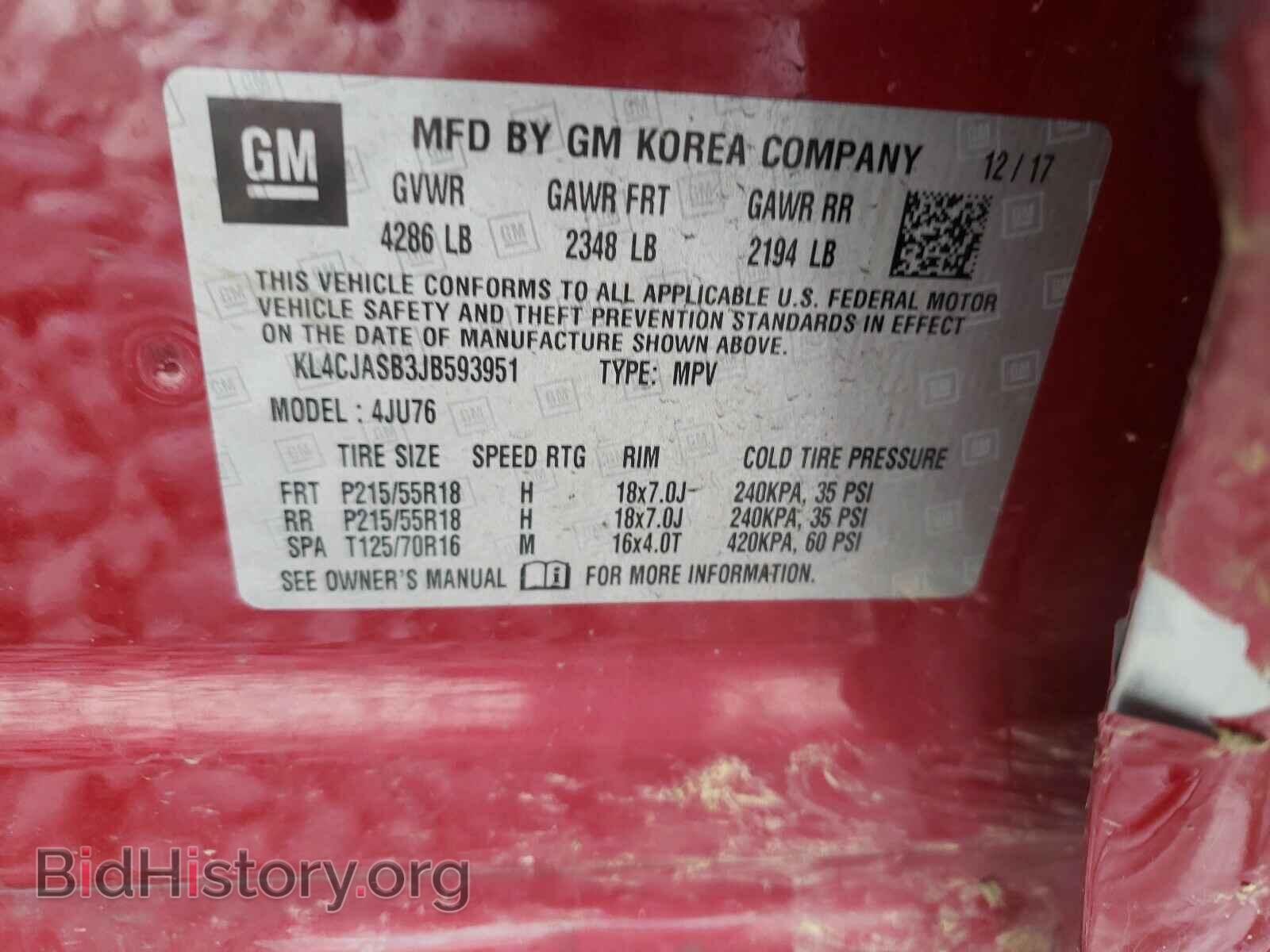 2018 BUICK ENCORE - VIN: KL4CJASB3JB593951 - Photo 10