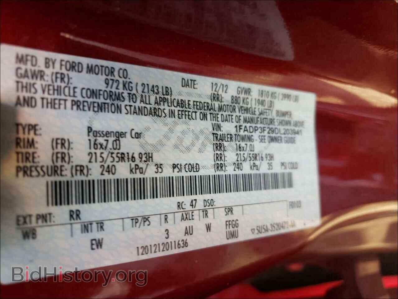 2013 FORD FOCUS - VIN: 1FADP3F29DL203941 - Фото 10