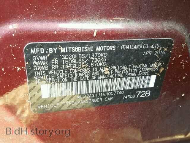 2017 MITSUBISHI MIRAGE - VIN: ML32A3HJ1HH007740 - Фото 10