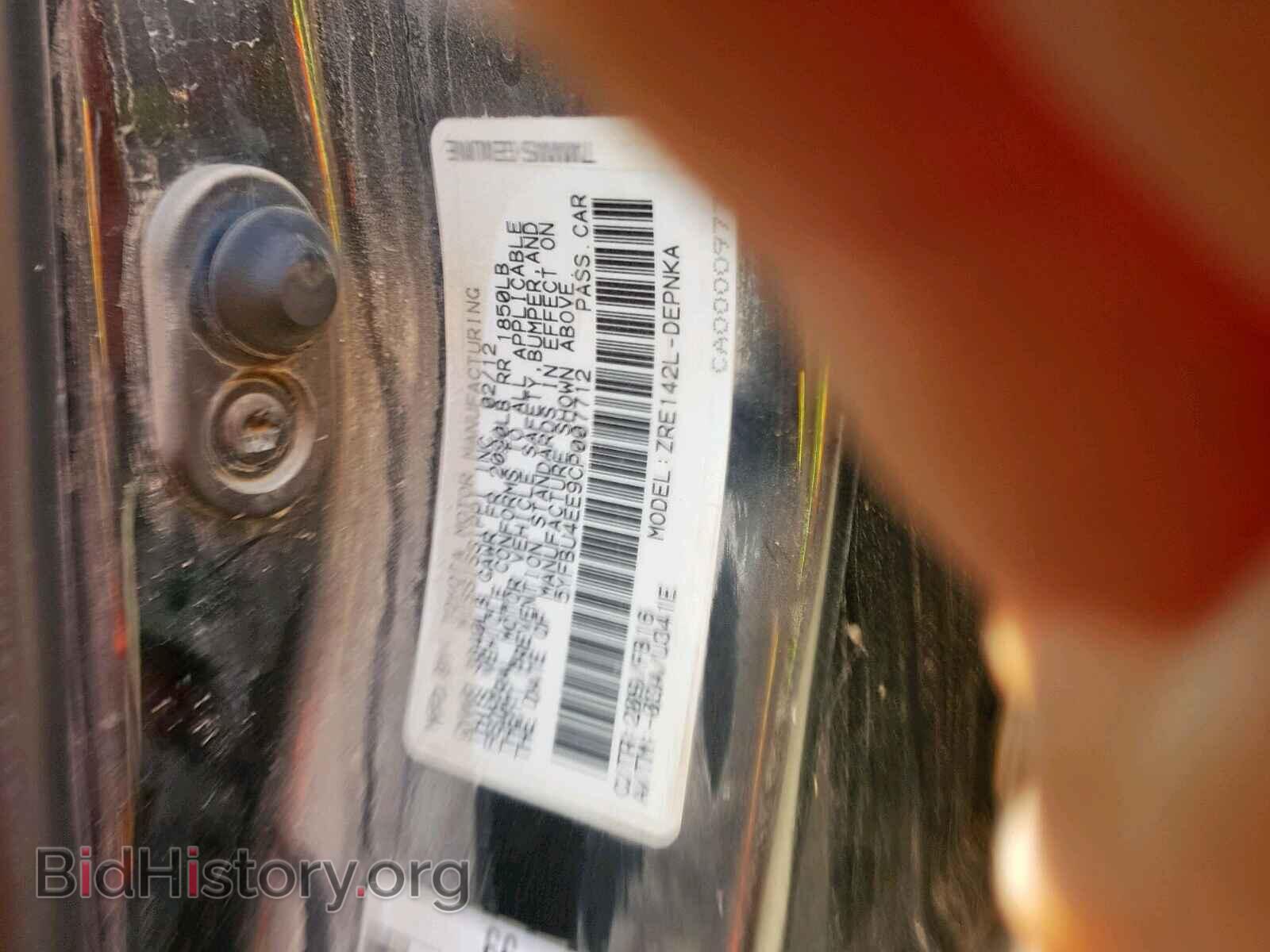 2012 TOYOTA COROLLA BA - VIN: 5YFBU4EE9CP007712 - Фото 10