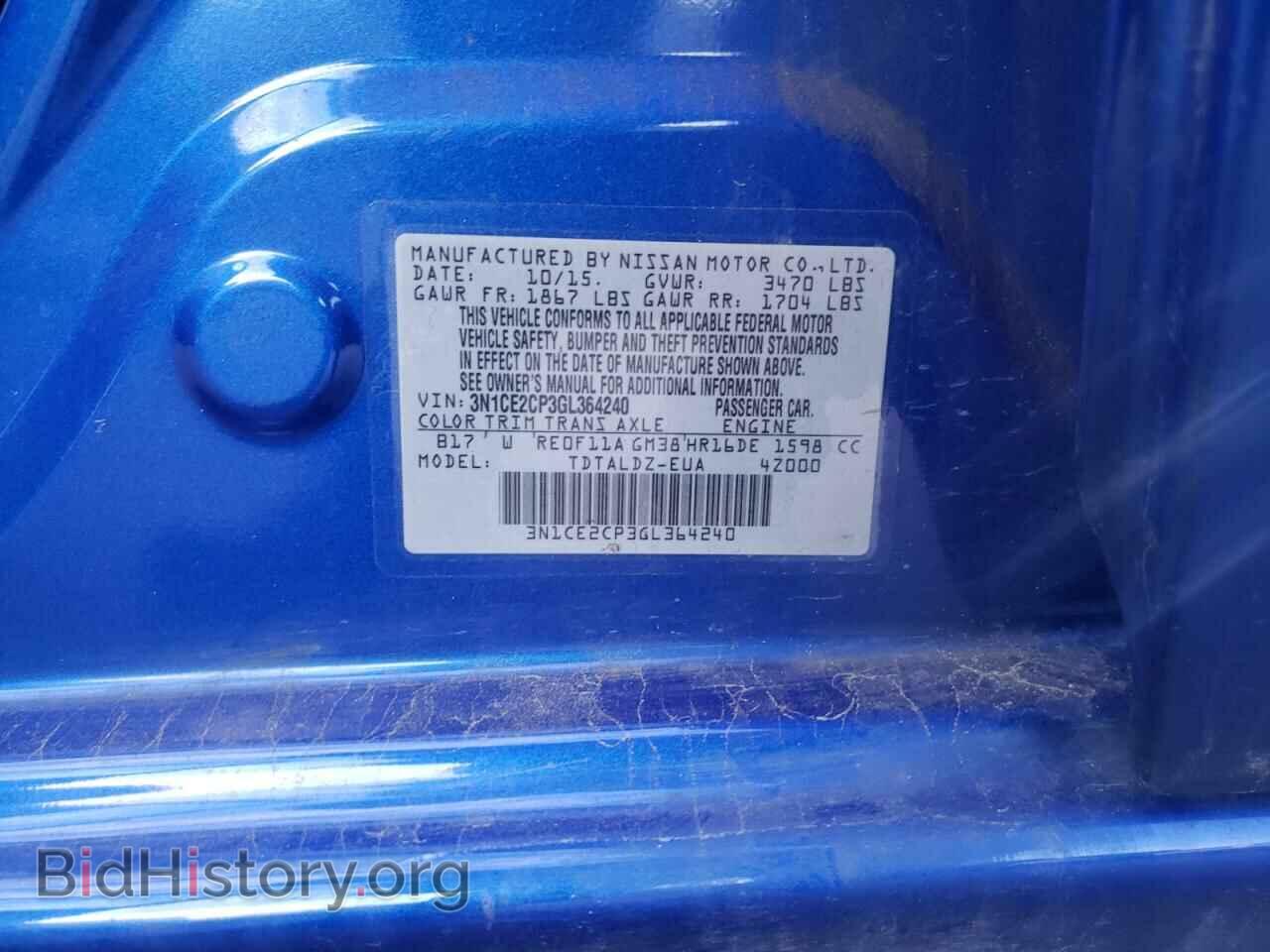 2016 NISSAN VERSA - VIN: 3N1CE2CP3GL364240 - Фото 10
