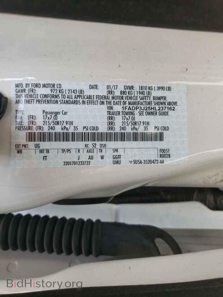 2017 FORD FOCUS - VIN: 1FADP3J25HL237162 - Фото 10
