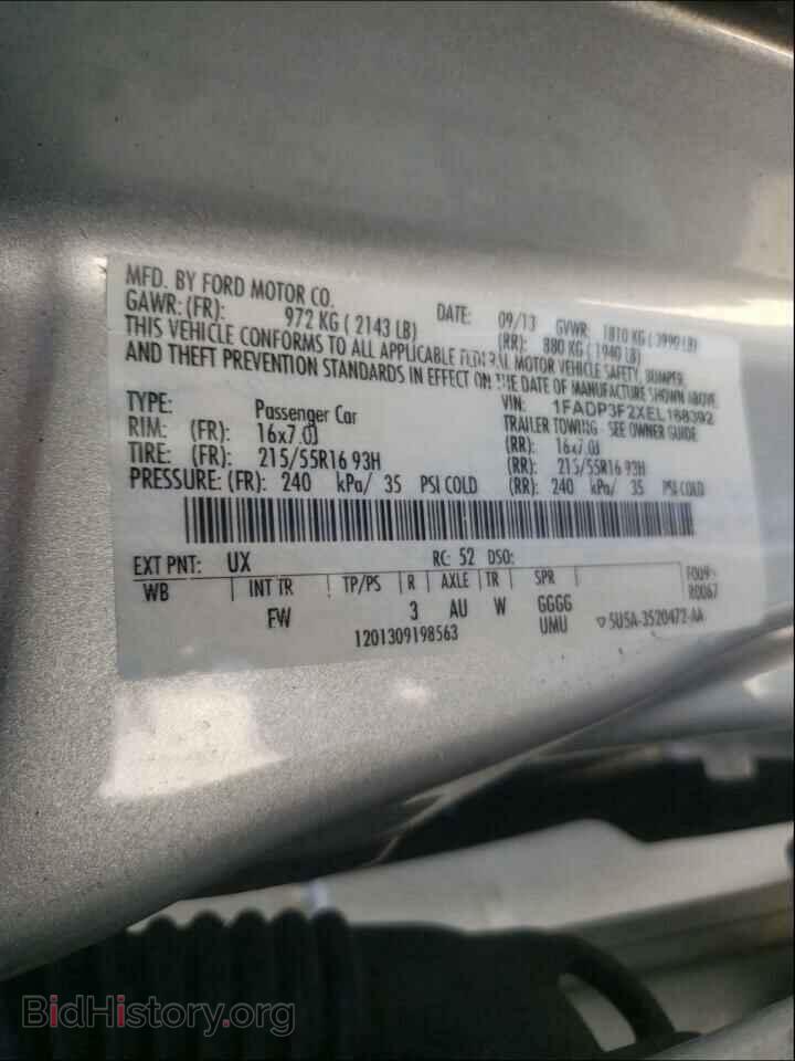 2014 FORD FOCUS - VIN: 1FADP3F2XEL168392 - Фото 10