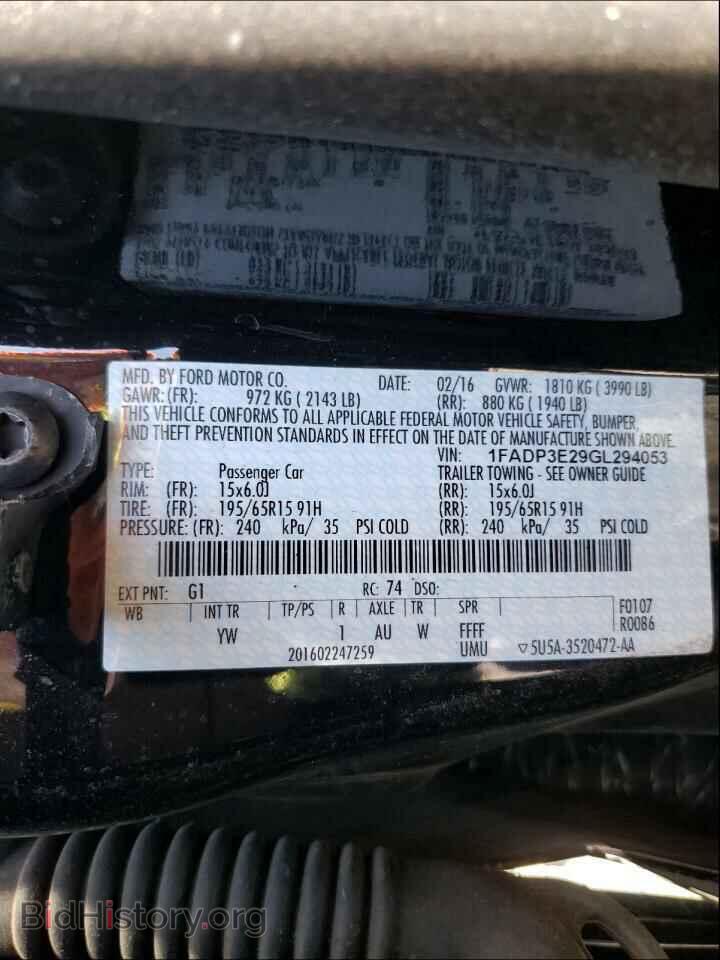 2016 FORD FOCUS - VIN: 1FADP3E29GL294053 - Photo 10