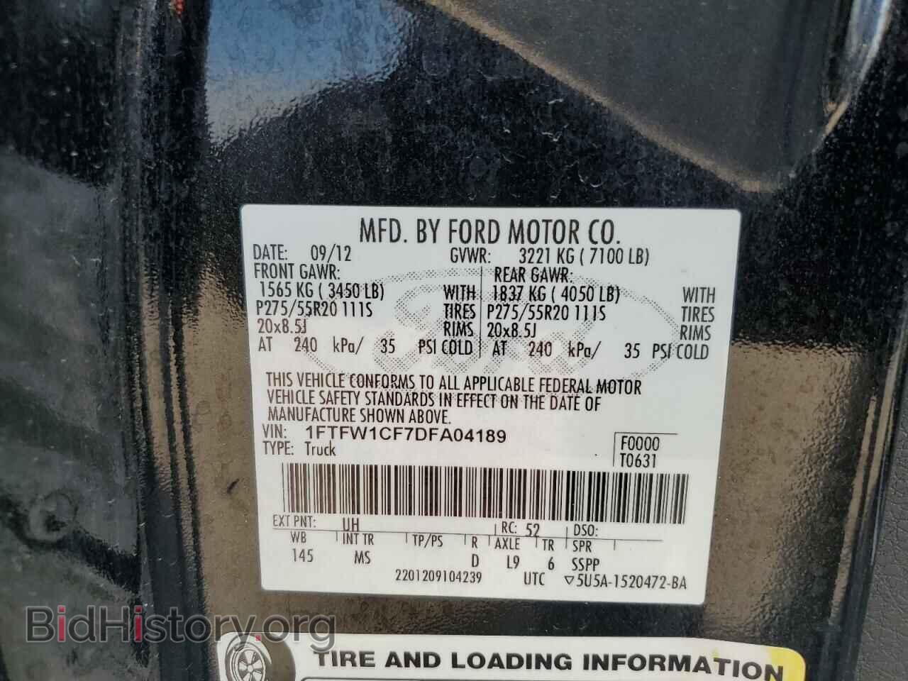 2013 FORD F-150 - VIN: 1FTFW1CF7DFA04189 - Photo 12