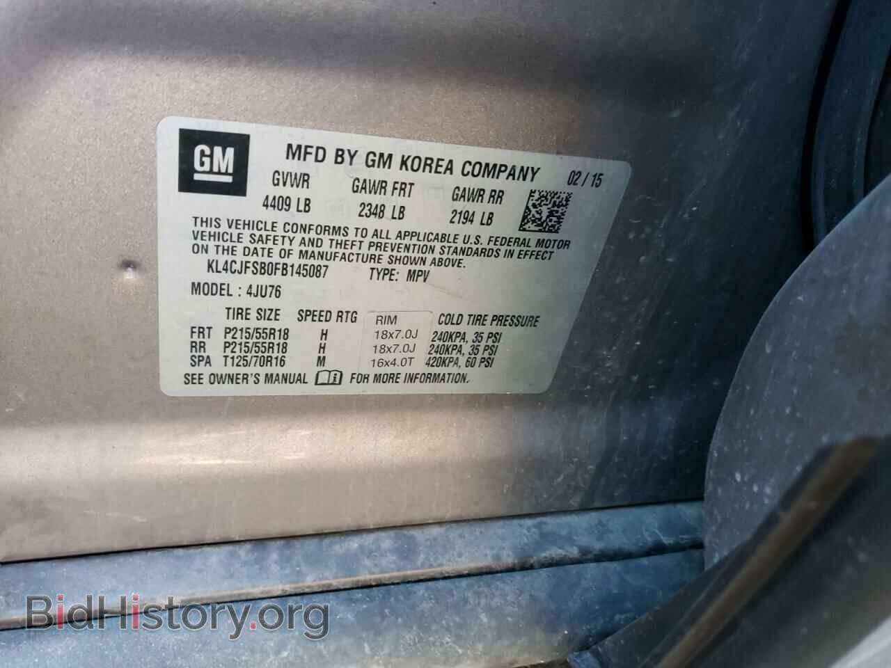 2015 BUICK ENCORE - VIN: KL4CJFSB0FB145087 - Photo 14