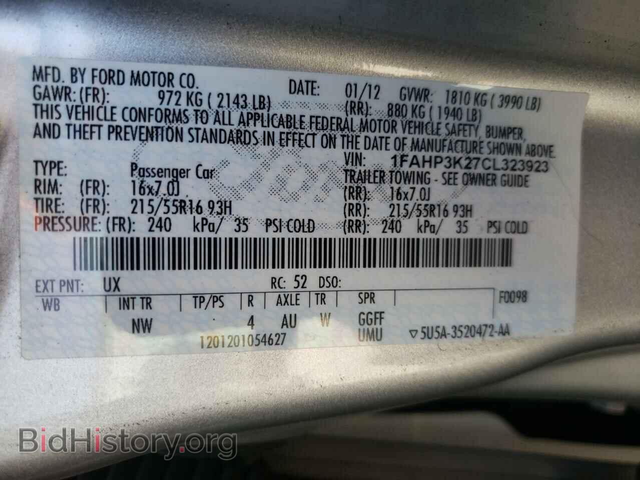 2012 FORD FOCUS - VIN: 1FAHP3K27CL323923 - Photo 10