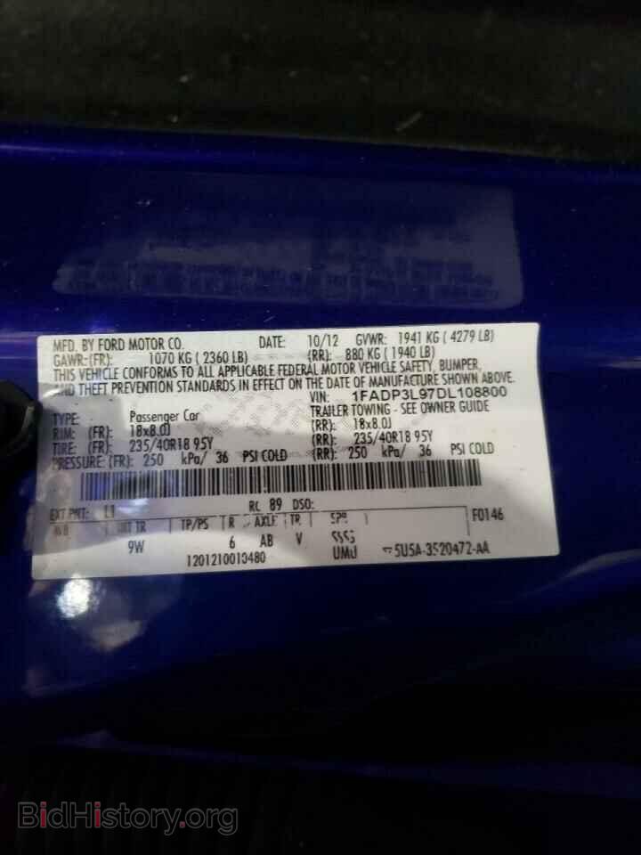 2013 FORD FOCUS - VIN: 1FADP3L97DL108800 - Фото 10