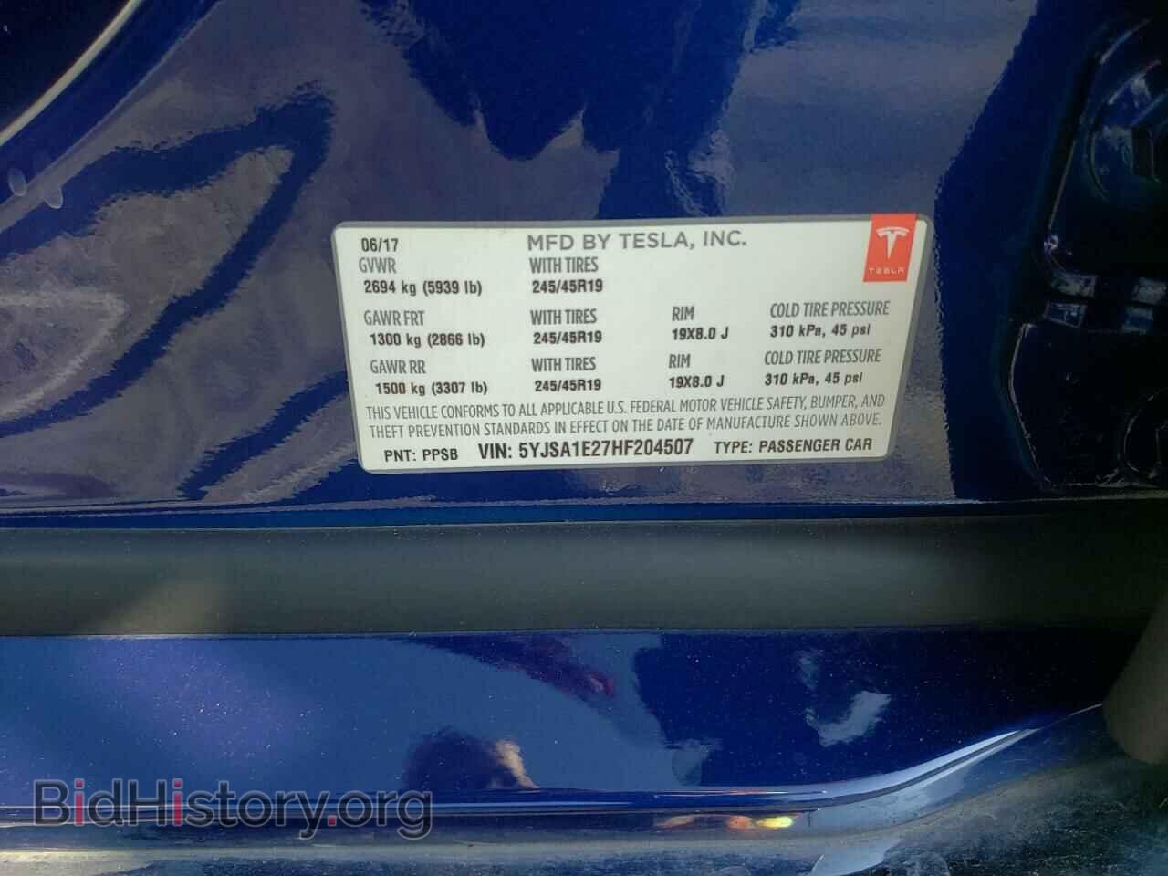 2017 TESLA MODEL S - VIN: 5YJSA1E27HF204507 - Photo 10