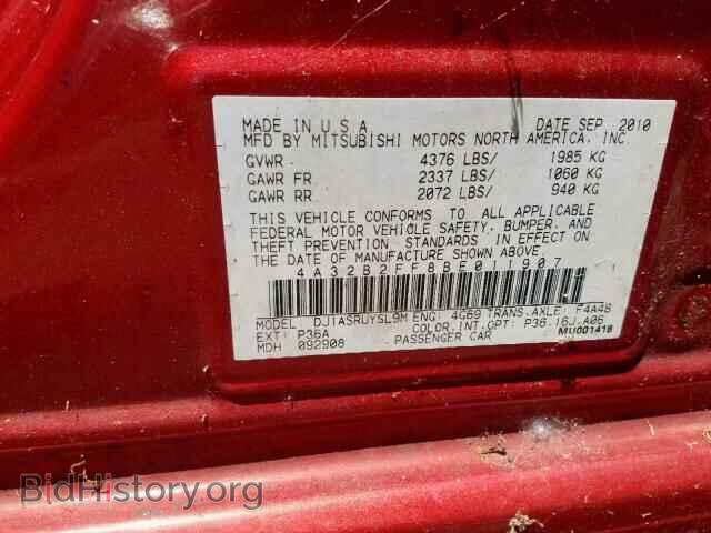 2011 MITSUBISHI GALANT - VIN: 4A32B2FF8BE011907 - Фото 10