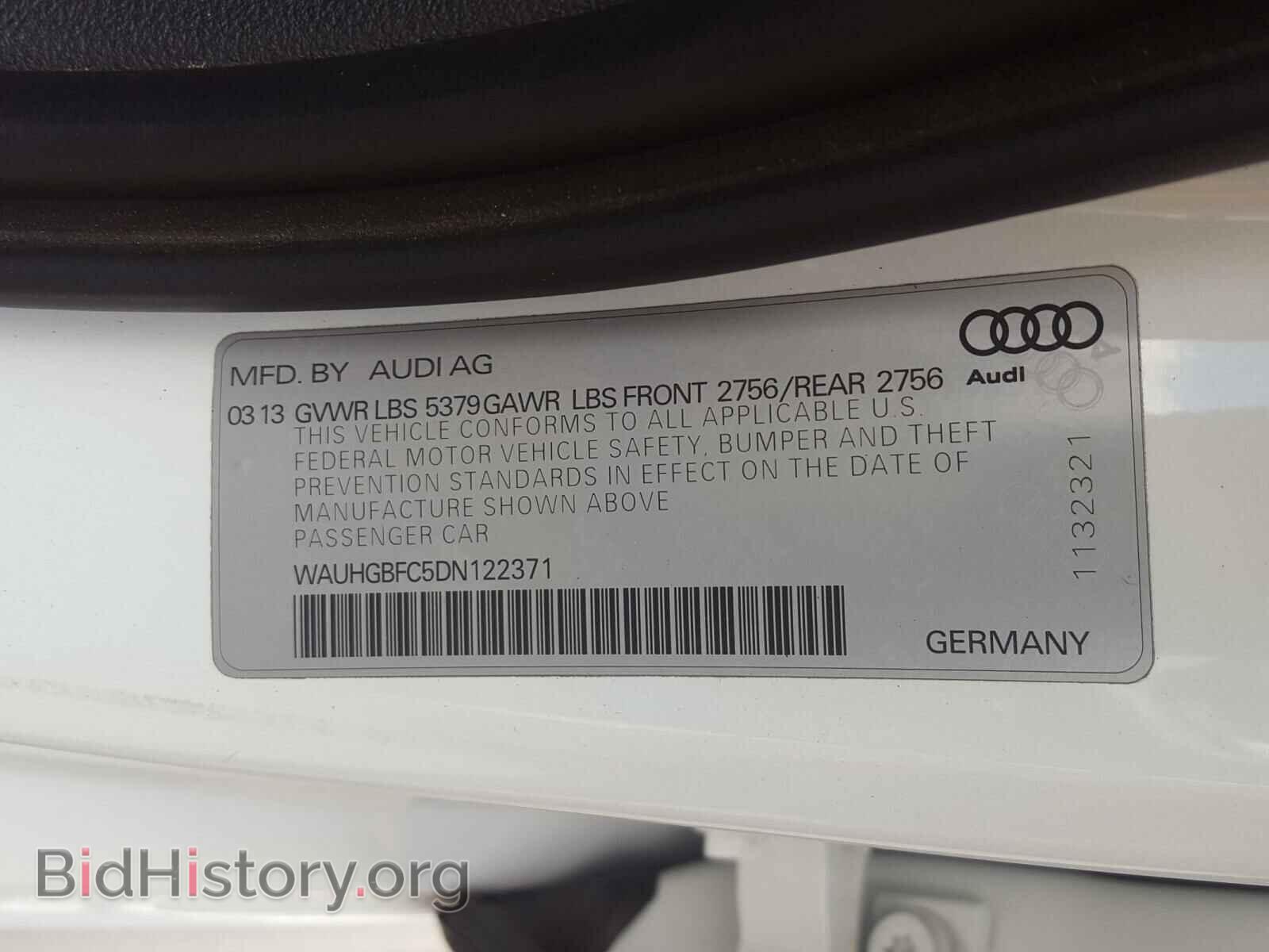 2013 AUDI A6 - VIN: WAUHGBFC5DN122371 - Фото 10