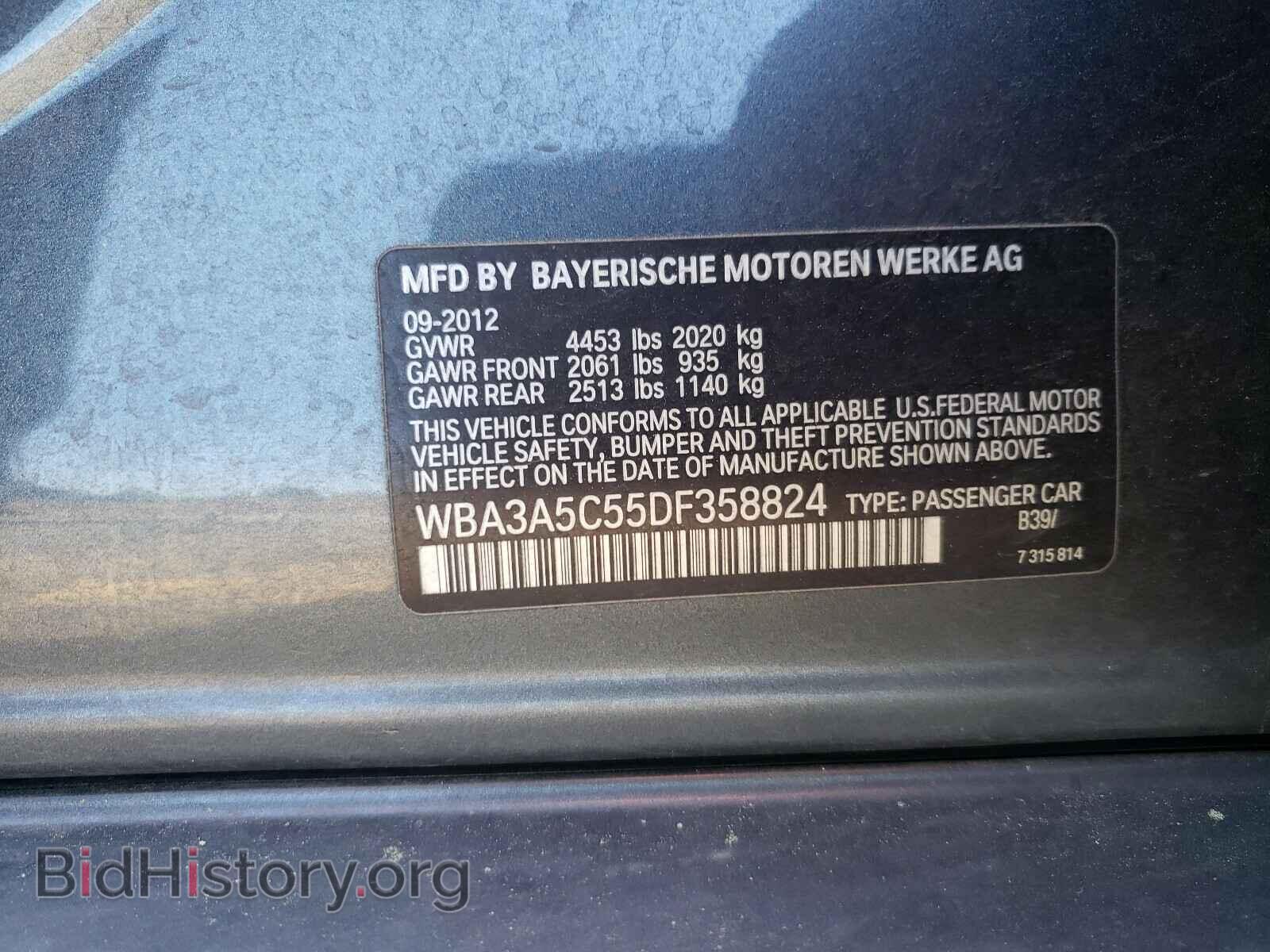 2013 BMW 3 SERIES - VIN: WBA3A5C55DF358824 - Photo 10