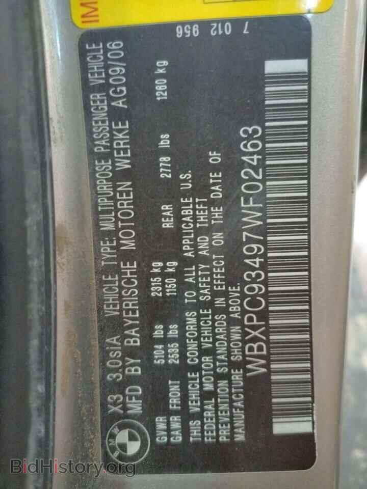 2007 BMW X3 - VIN: WBXPC93497WF02463 - Photo 13