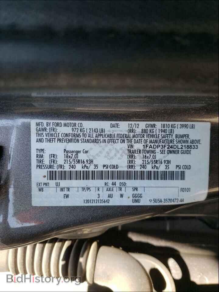 2013 FORD FOCUS - VIN: 1FADP3F24DL218833 - Фото 10