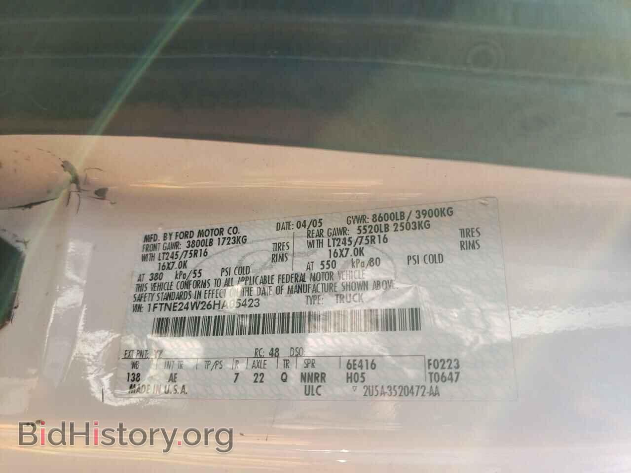 2006 FORD ECONOLINE - VIN: 1FTNE24W26HA05423 - Фото 13