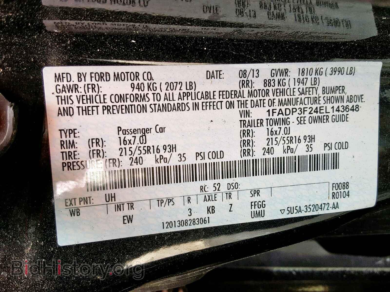 2014 FORD FOCUS SE - VIN: 1FADP3F24EL143648 - Фото 10