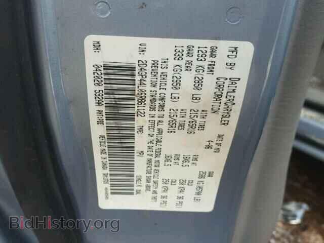 2006 DODGE CARAVAN - VIN: 2D4GP44L06R861122 - Фото 10