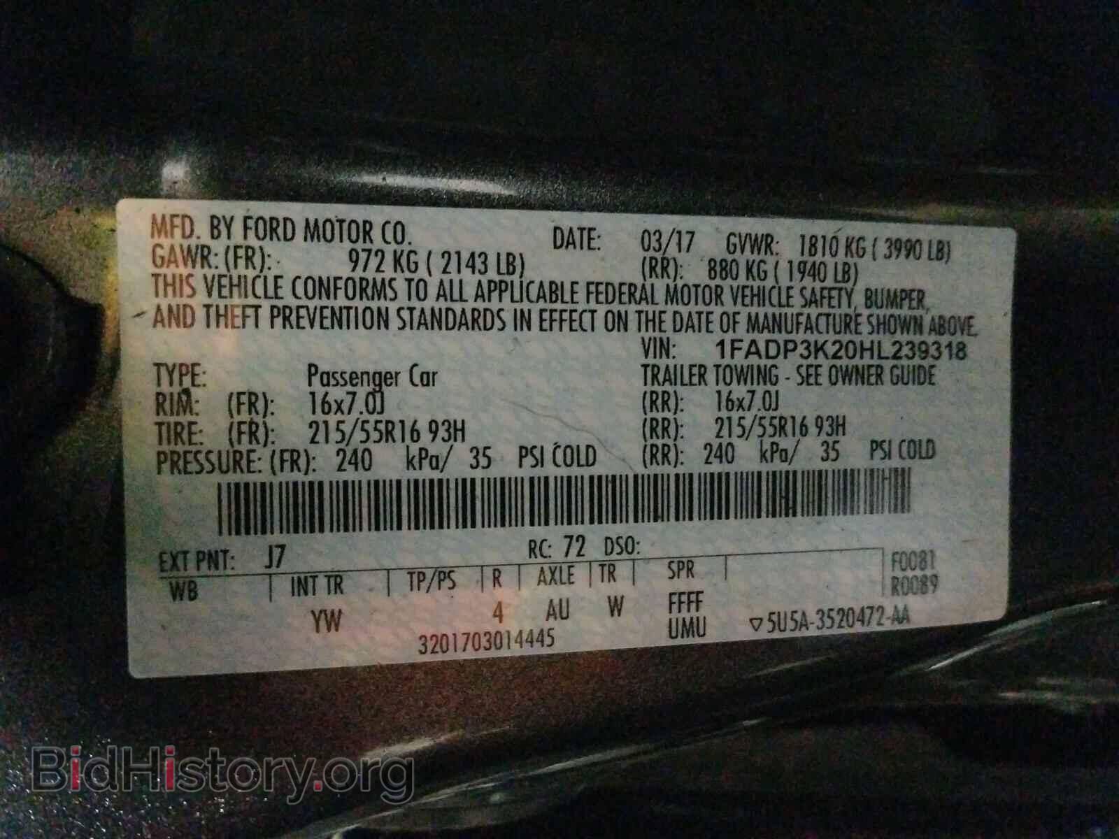 2017 FORD FOCUS - VIN: 1FADP3K20HL239318 - Photo 10