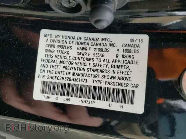 2016 HONDA CIVIC - VIN: 2HGFC3B32GH361473 - Photo 10