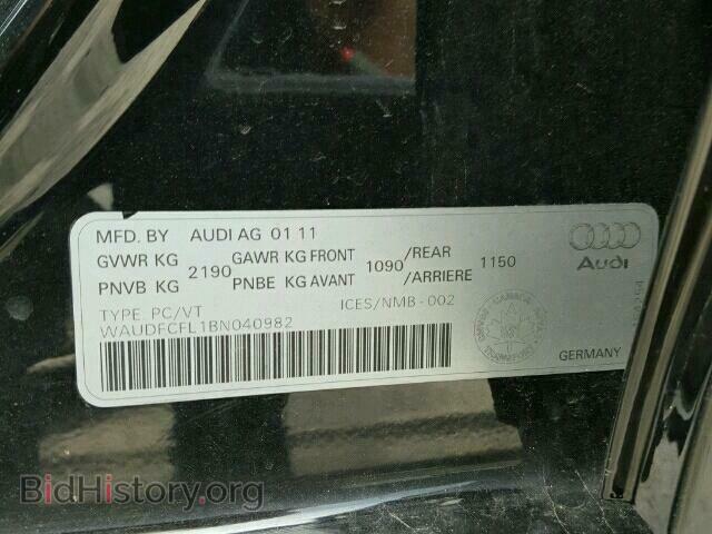 2011 AUDI A4 - VIN: WAUDFCFL1BN040982 - Фото 10