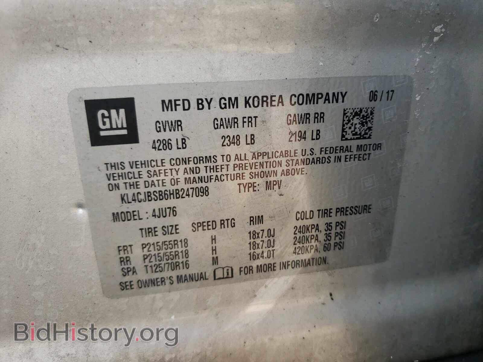 2017 BUICK ENCORE - VIN: KL4CJBSB6HB247098 - Photo 10