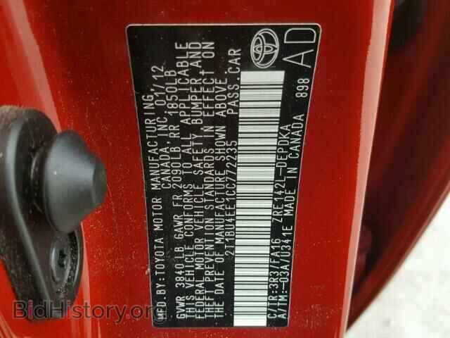 2012 TOYOTA COROLLA - VIN: 2T1BU4EE1CC772235 - Фото 10