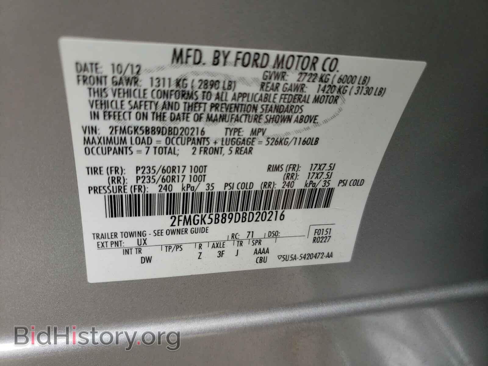 2013 FORD FLEX - VIN: 2FMGK5B89DBD20216 - Photo 10