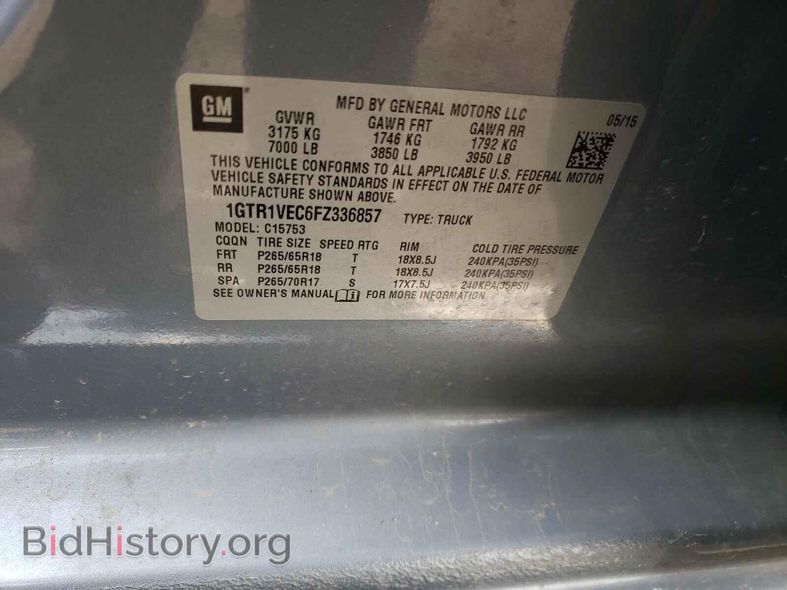 2015 GMC SIERRA - VIN: 1GTR1VEC6FZ336857 - Фото 10