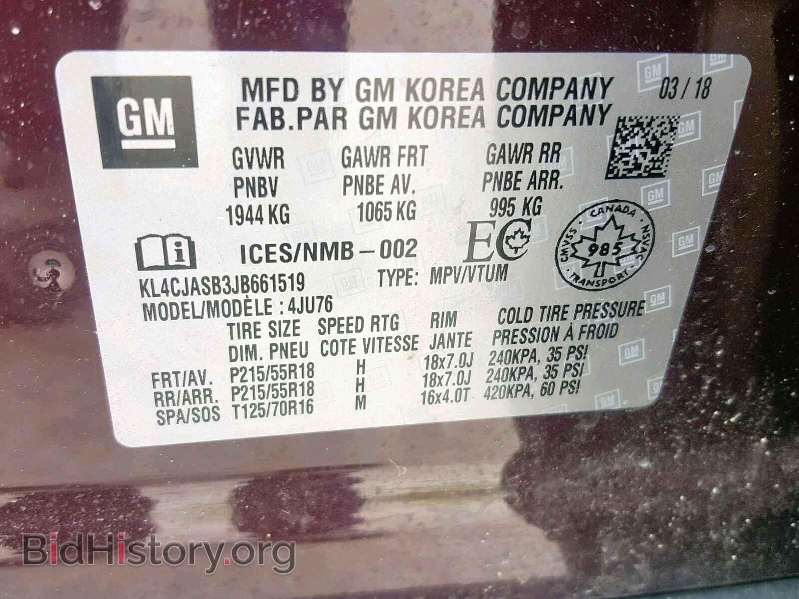 2018 BUICK ENCORE PRE - VIN: KL4CJASB3JB661519 - Photo 10