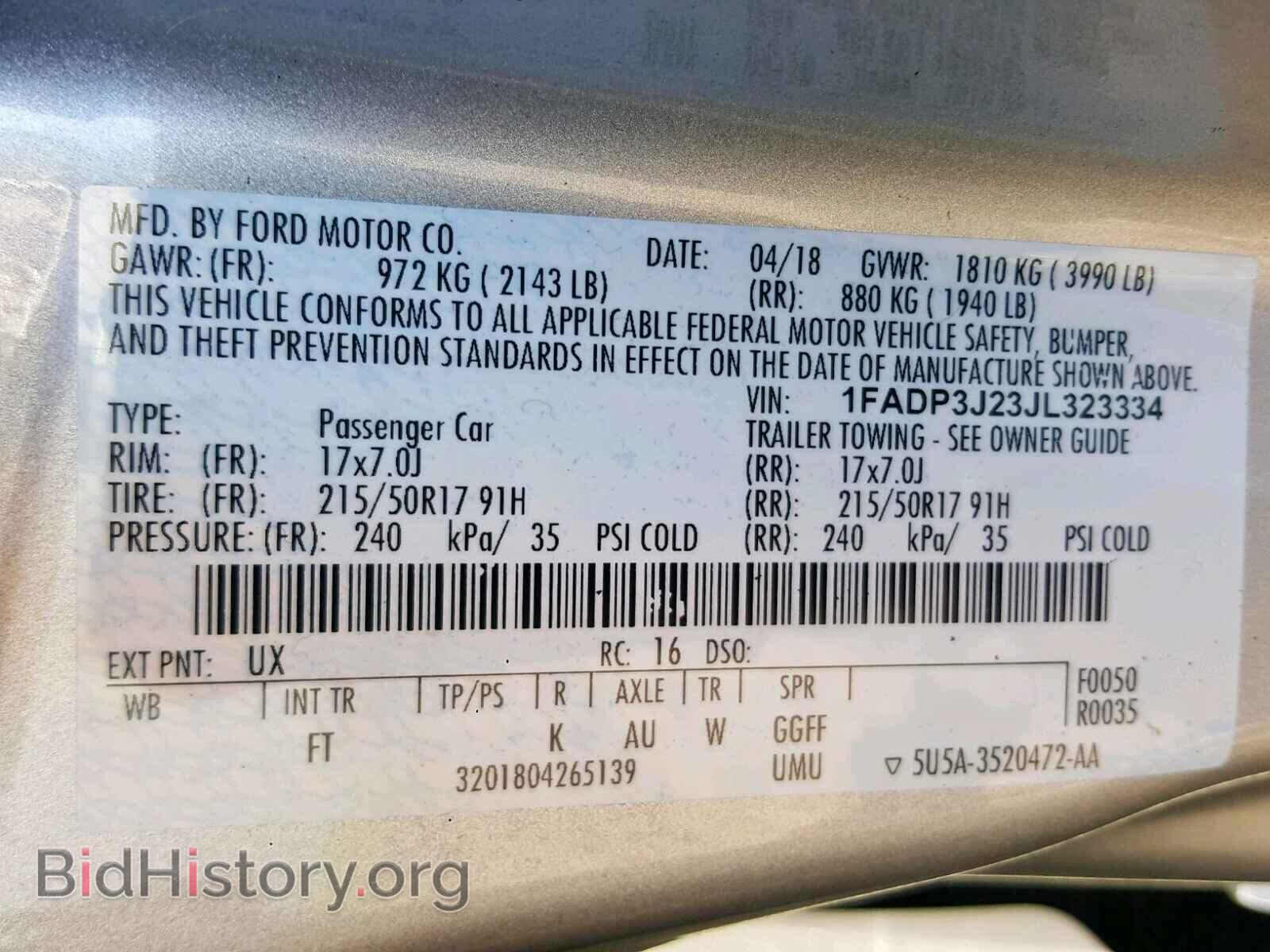 2018 FORD FOCUS - VIN: 1FADP3J23JL323334 - Фото 10