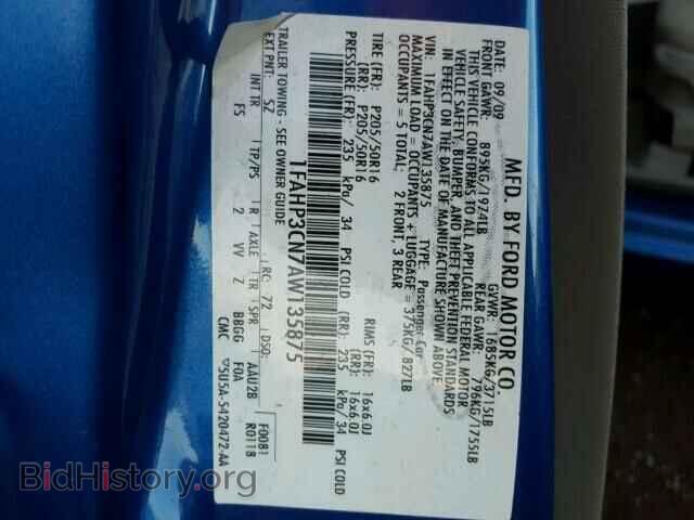 2010 FORD FOCUS - VIN: 1FAHP3CN7AW135875 - Фото 9