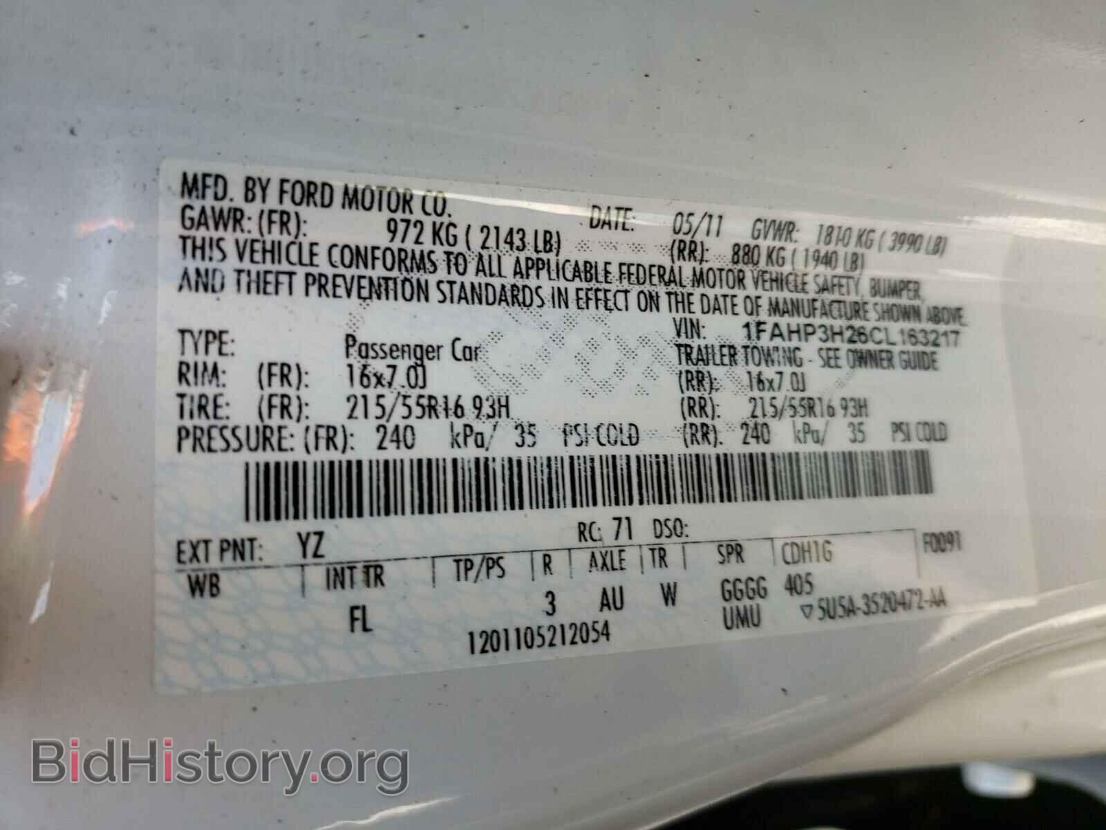 2012 FORD FOCUS - VIN: 1FAHP3H26CL163217 - Фото 10