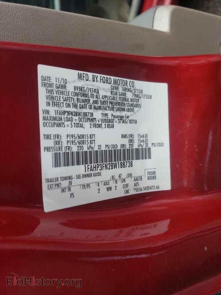 2011 FORD FOCUS - VIN: 1FAHP3FN2BW188738 - Фото 10