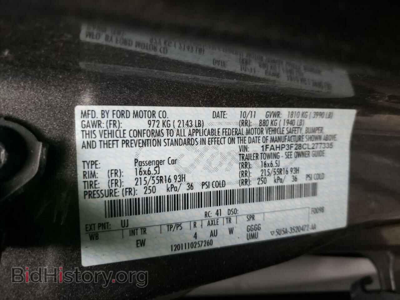 2012 FORD FOCUS - VIN: 1FAHP3F28CL277335 - Photo 10