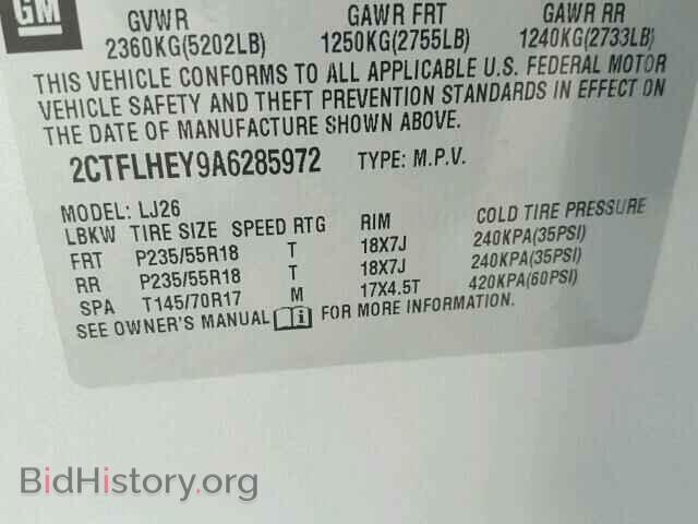 2010 GMC TERRAIN - VIN: 2CTFLHEY9A6285972 - Фото 10